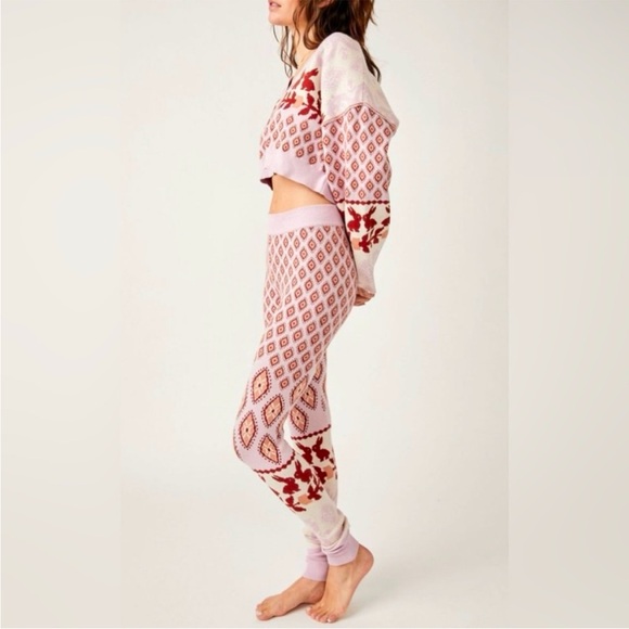 NWT Free People Snow Bunny Crop Top 2-Piece Pajama Set - Picture 2 of 4